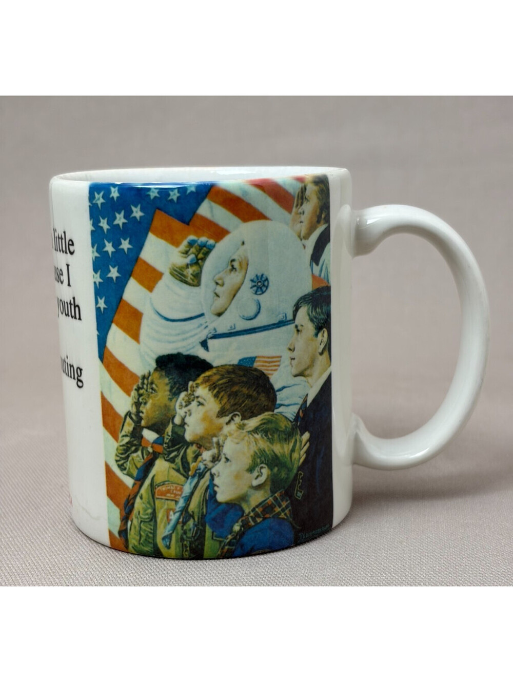 Norman Rockwell Boy Scouts Coffee Mug Friends of Scouting Astronaut Made in USA